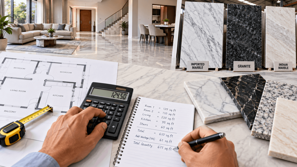 How to calculate marble quantity for homes
