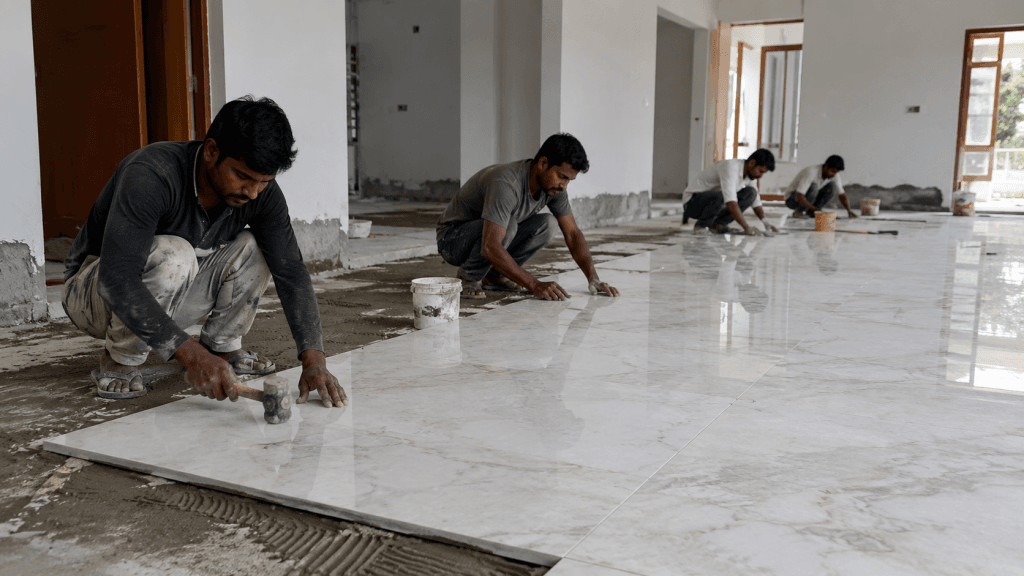 Marble flooring